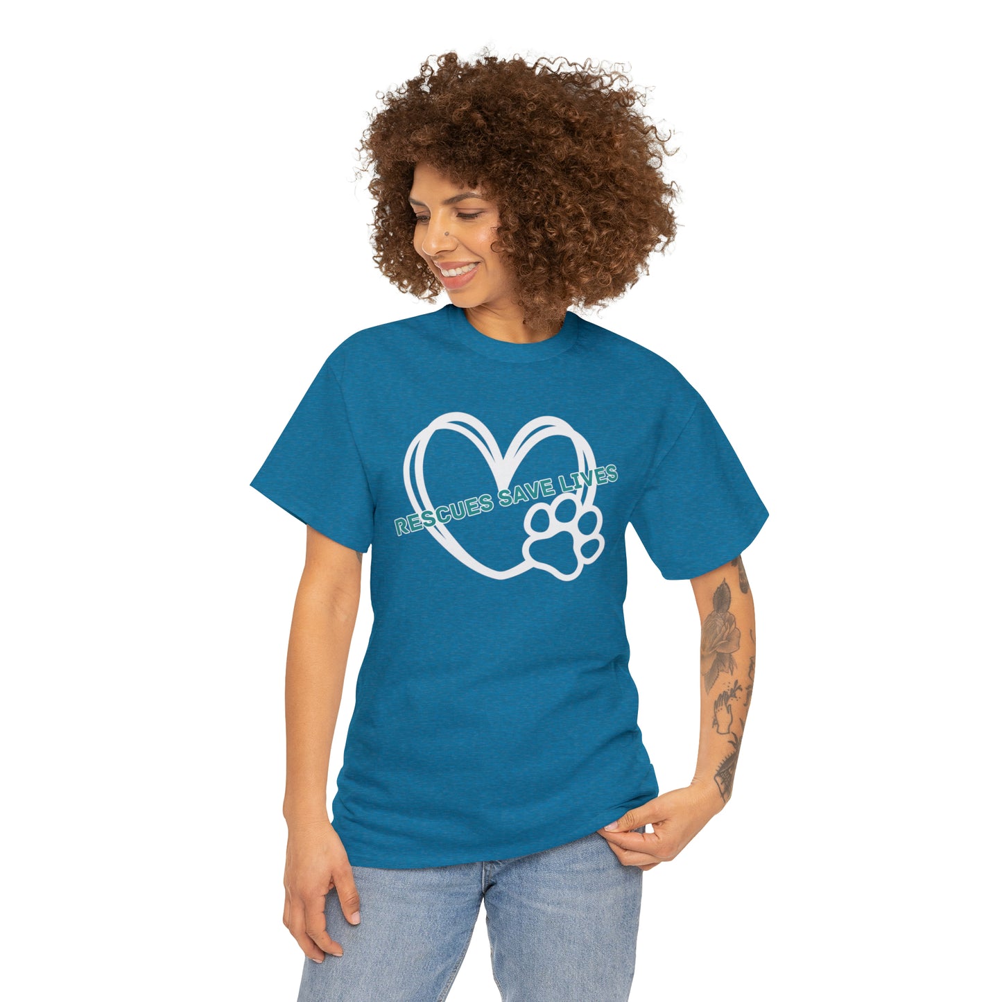 RESCUES SAVE LIVES TEE-Unisex Heavy Cotton Tee