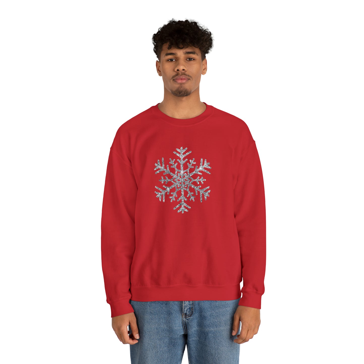 Glitter Snowflake Crewneck Sweatshirt