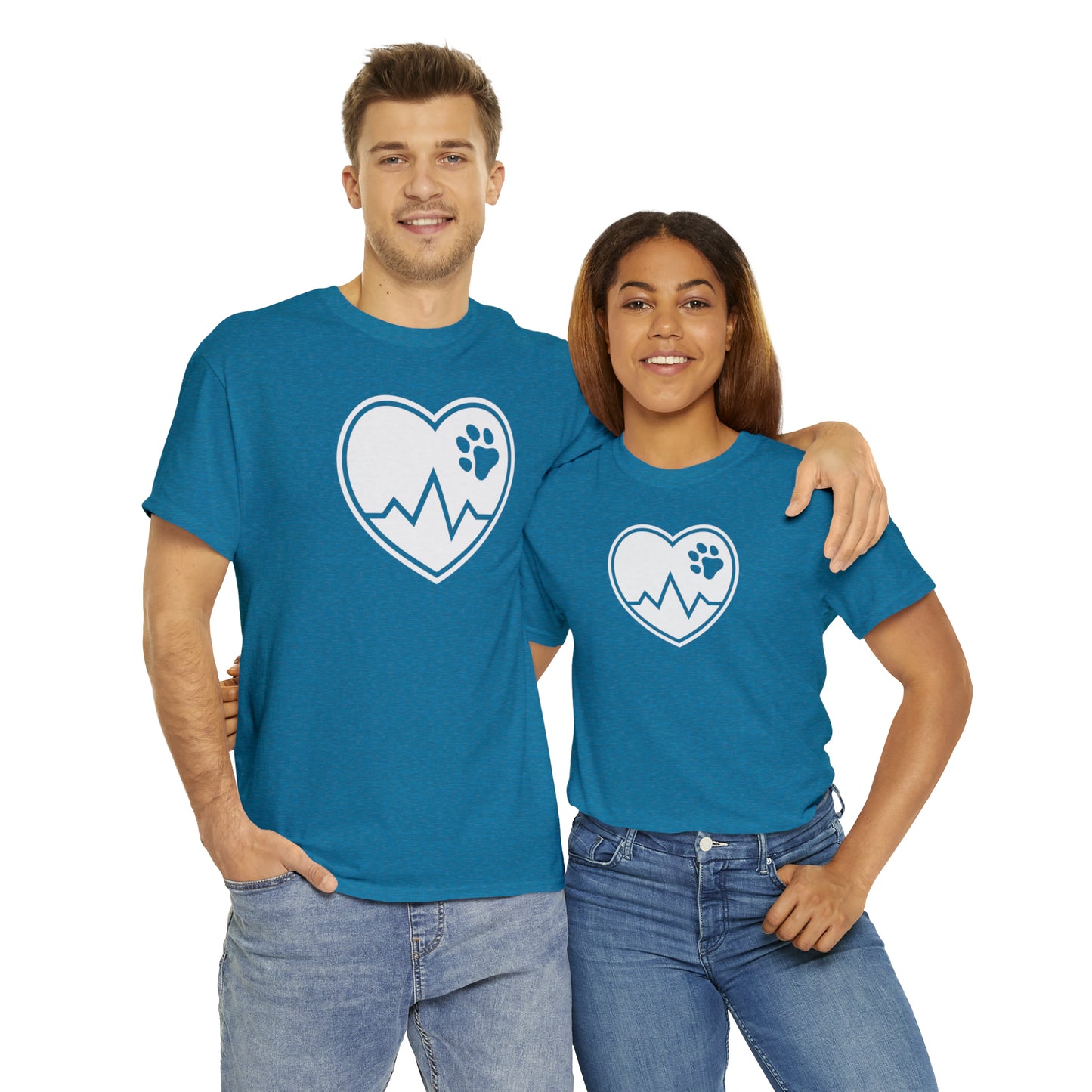 PAW HEARTBEAT TEE--ALL PROCEEDS DONATED TO ANIMAL RESCUE