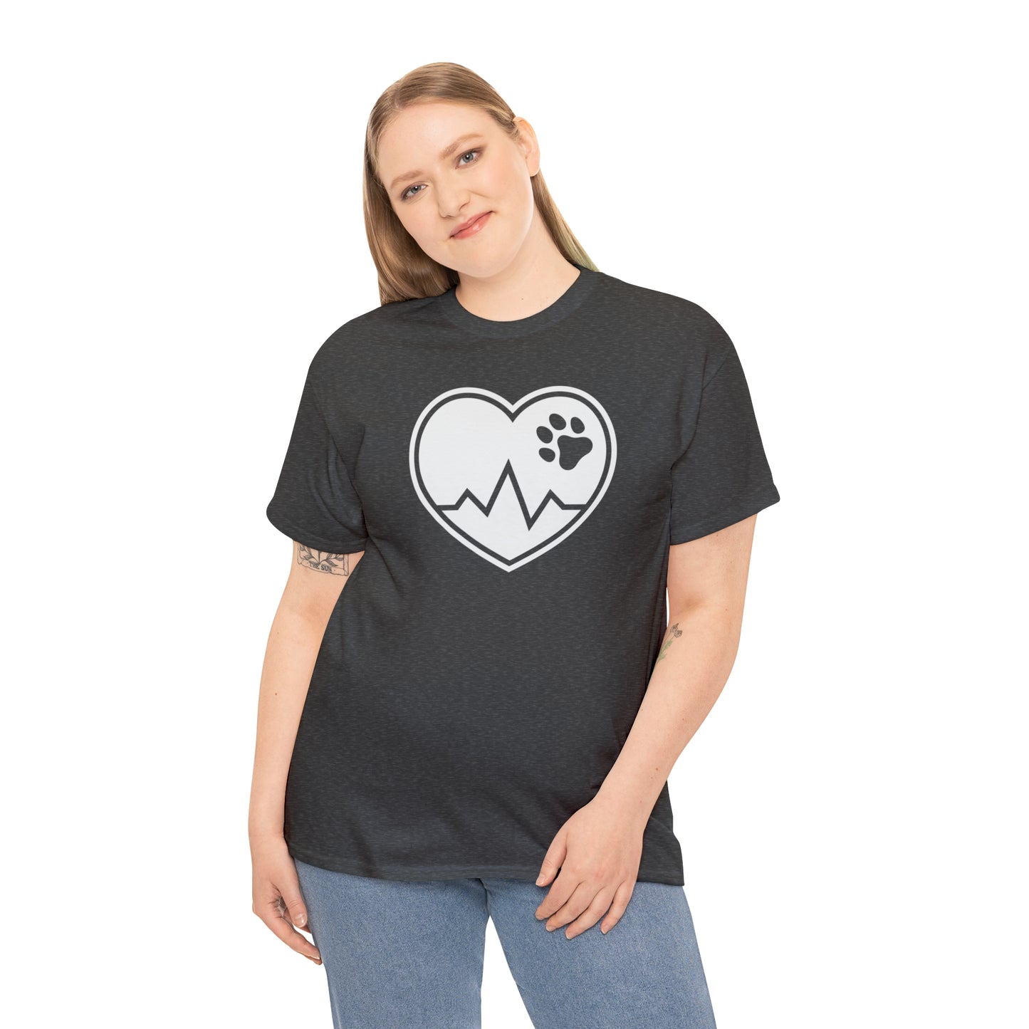 PAW HEARTBEAT TEE--ALL PROCEEDS DONATED TO ANIMAL RESCUE