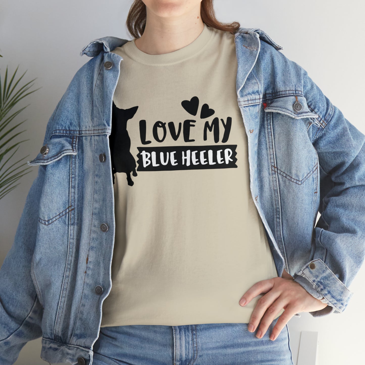 BLUE HEELER LOVE TEE-Unisex Heavy Cotton Tee