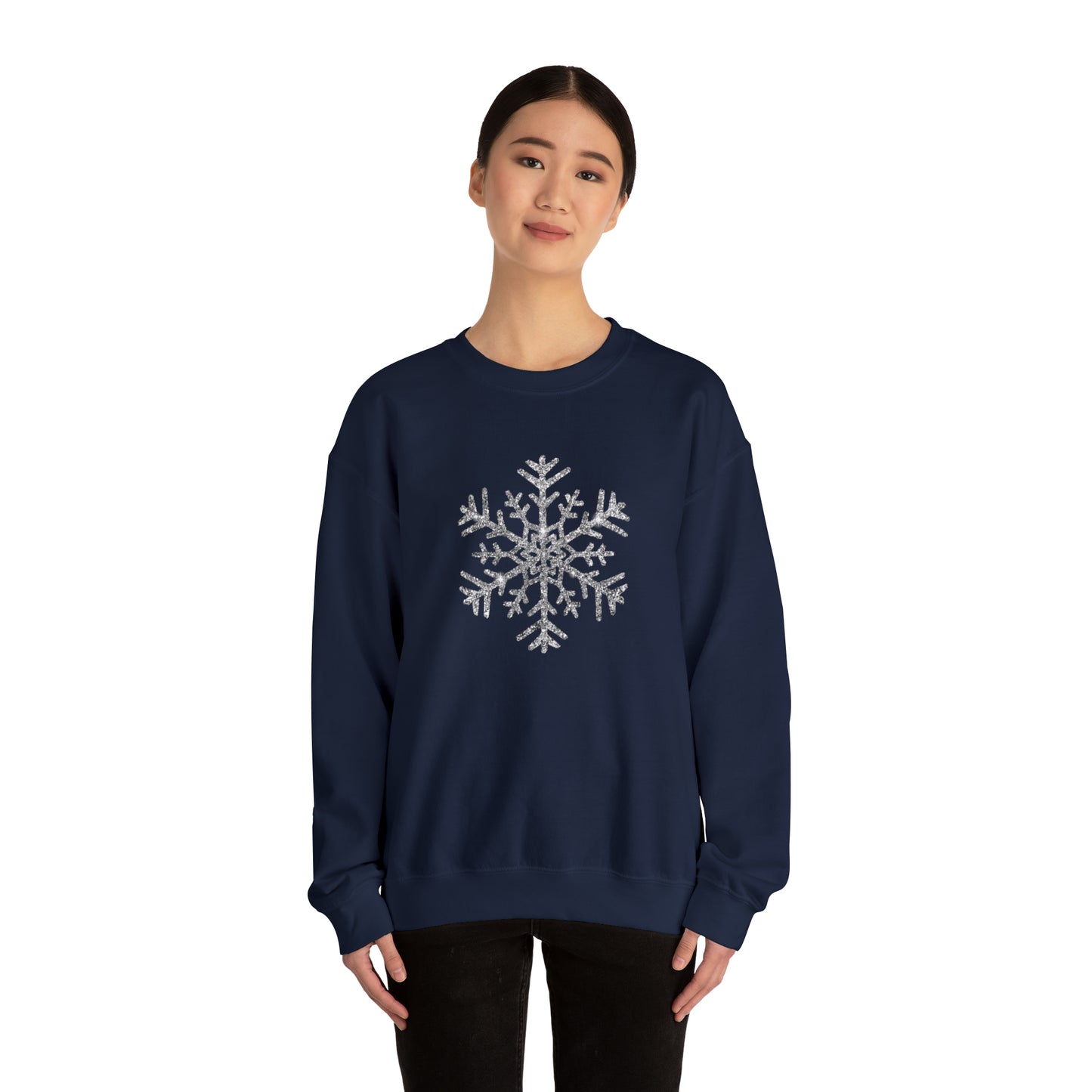 Glitter Snowflake Crewneck Sweatshirt