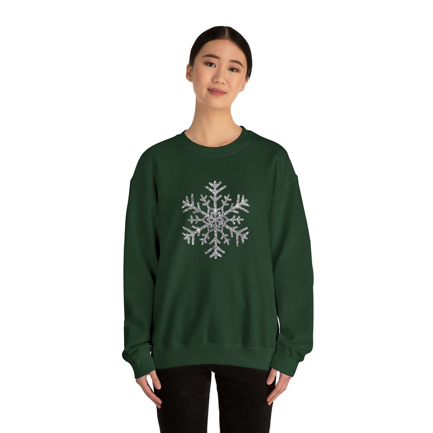 Glitter Snowflake Crewneck Sweatshirt