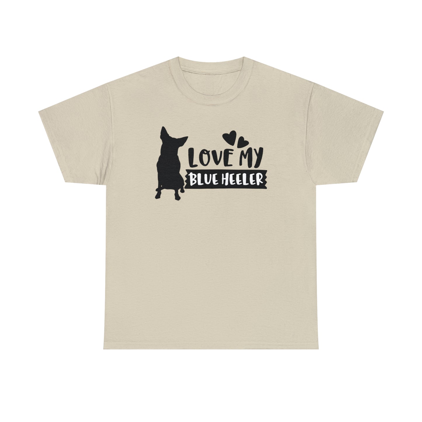 BLUE HEELER LOVE TEE-Unisex Heavy Cotton Tee