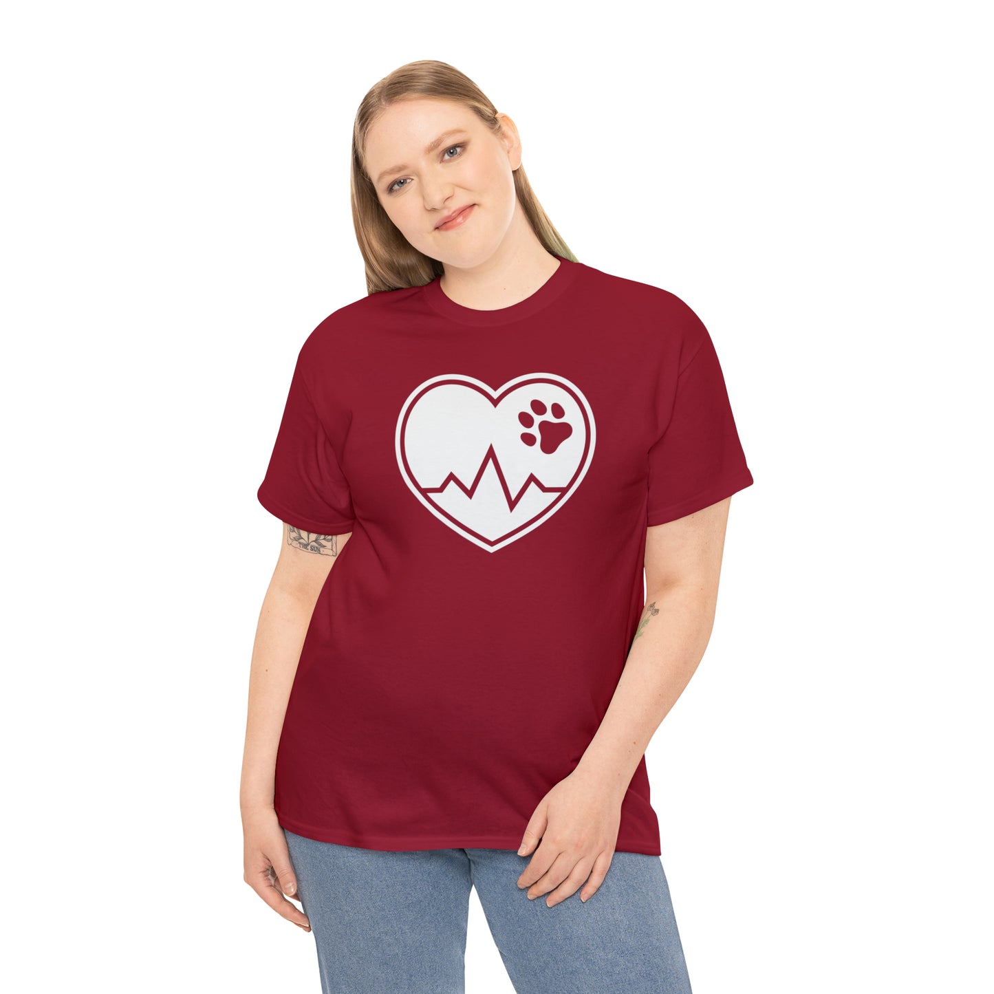 PAW HEARTBEAT TEE--ALL PROCEEDS DONATED TO ANIMAL RESCUE