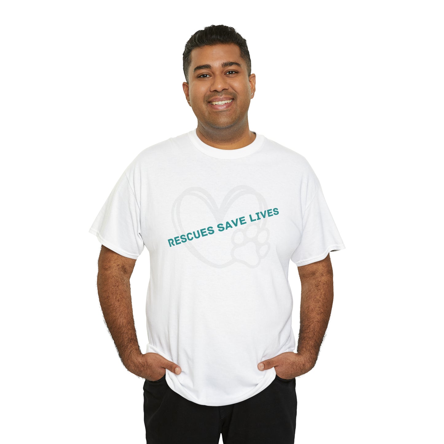 RESCUES SAVE LIVES TEE-Unisex Heavy Cotton Tee