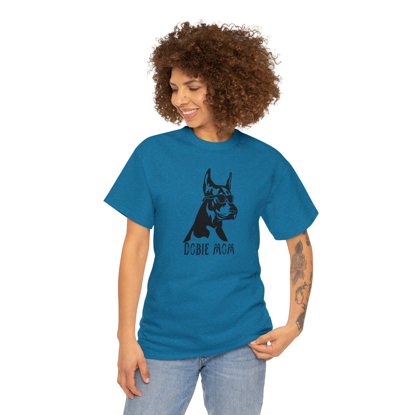 Dobie Mom Tee--Unisex Heavy Cotton Tee