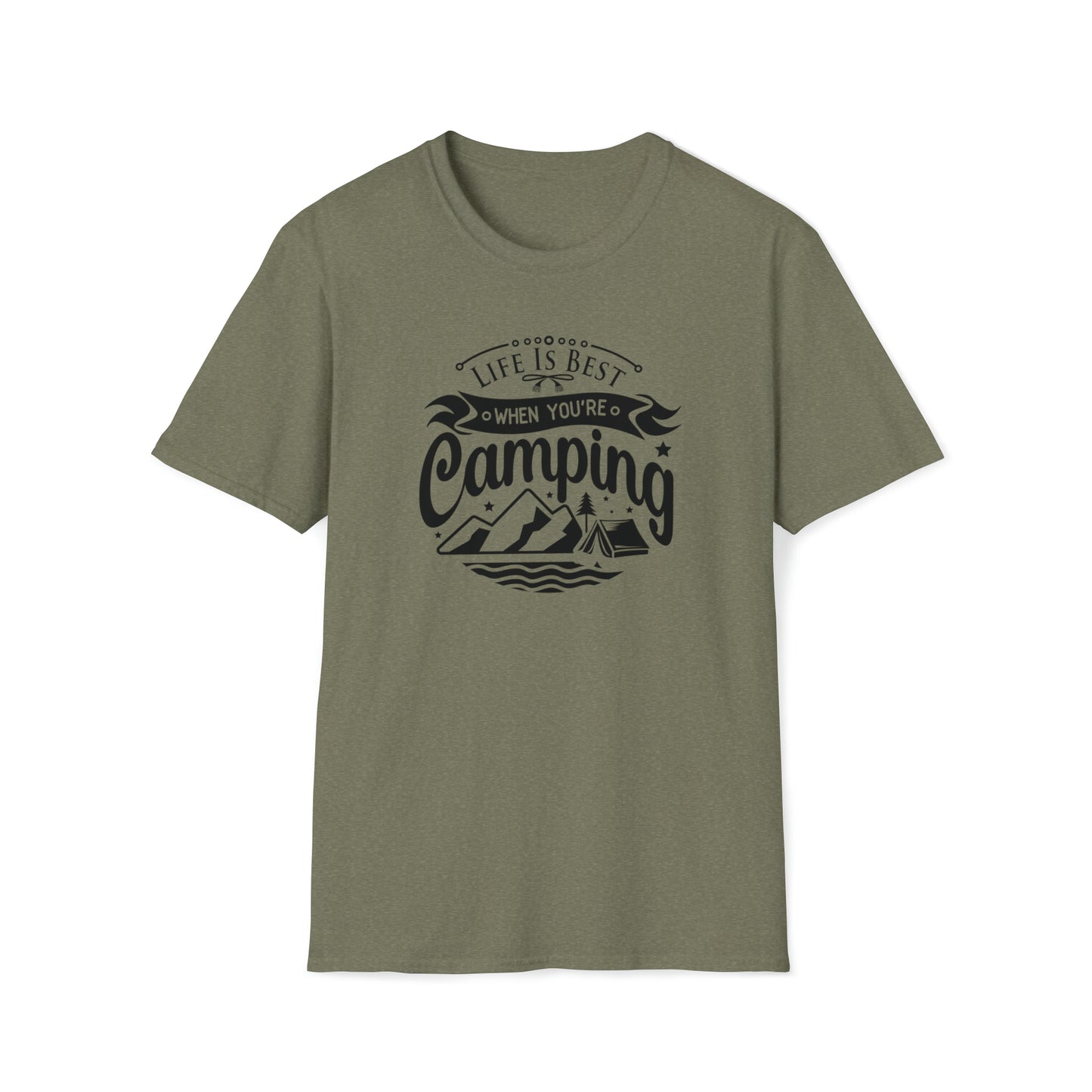 LIFE IS BEST CAMPING TEE-Unisex Softstyle T-Shirt