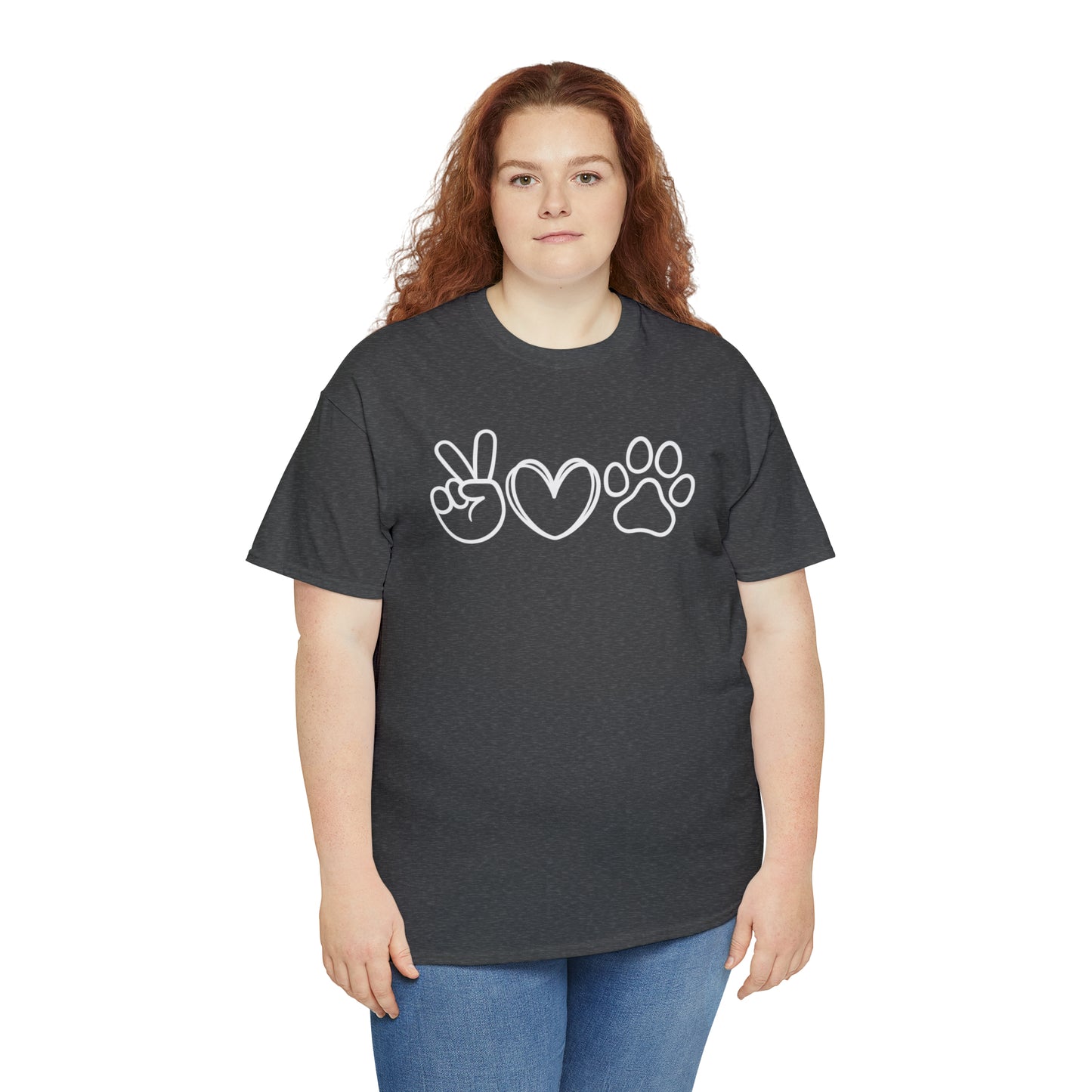 PEACE-LOVE-PAW TEE-ALL PROCEEDS DONATED TO ANIMAL RESCUE