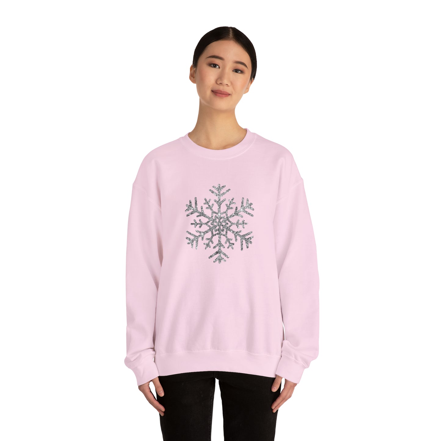 Glitter Snowflake Crewneck Sweatshirt