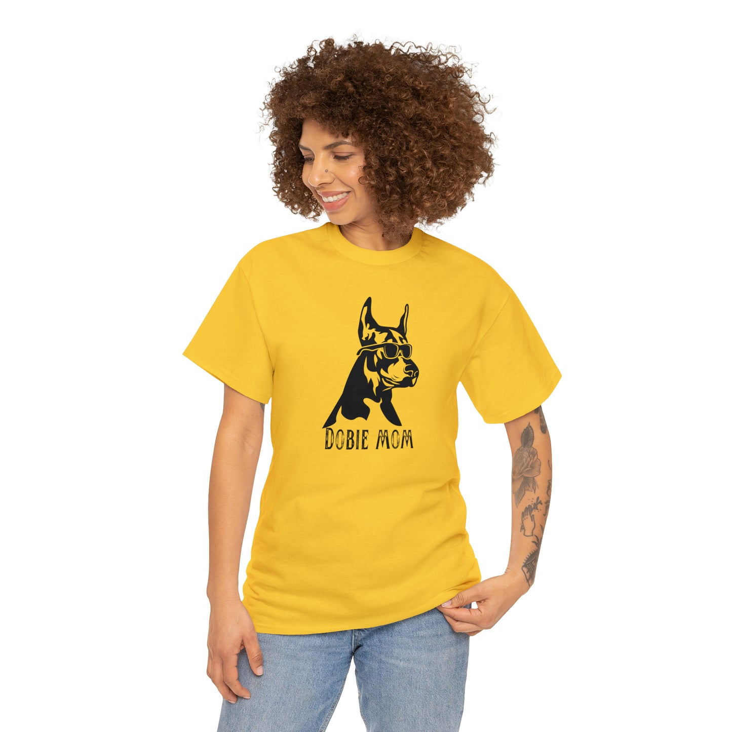 Dobie Mom Tee--Unisex Heavy Cotton Tee