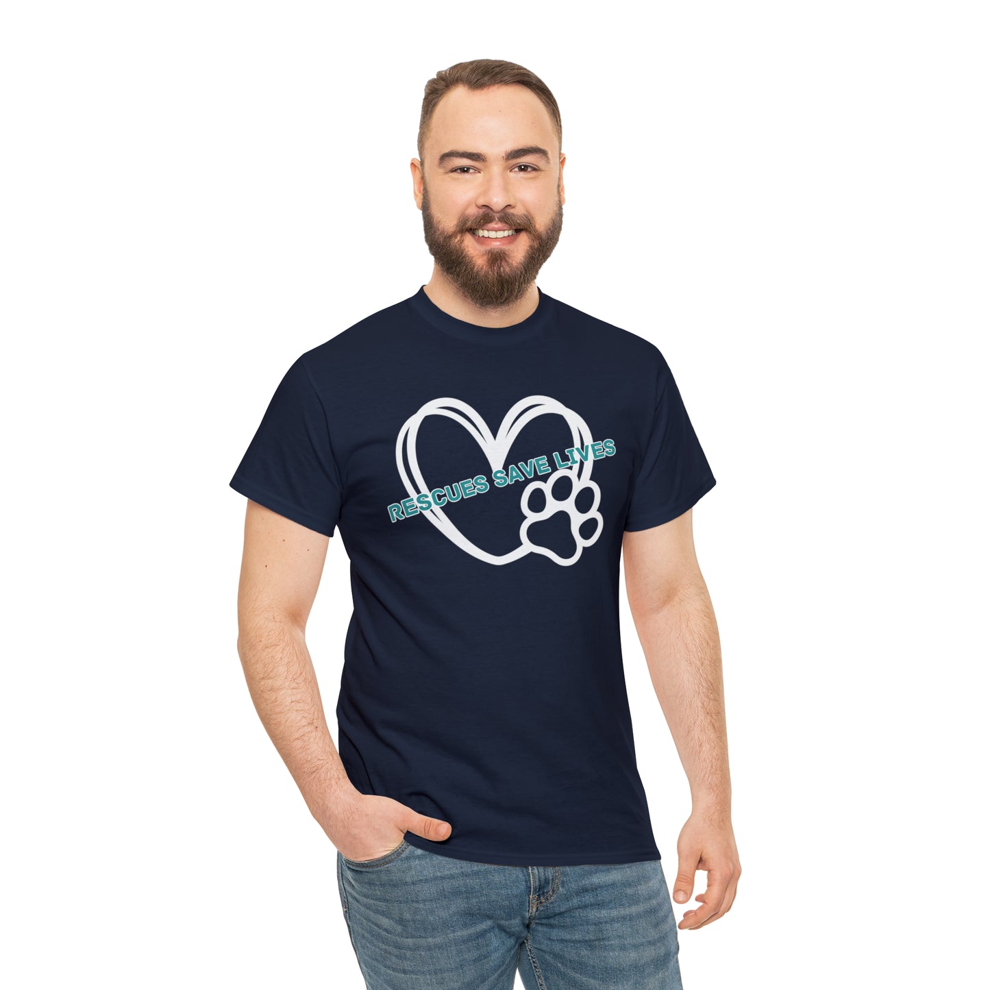 RESCUES SAVE LIVES TEE-Unisex Heavy Cotton Tee