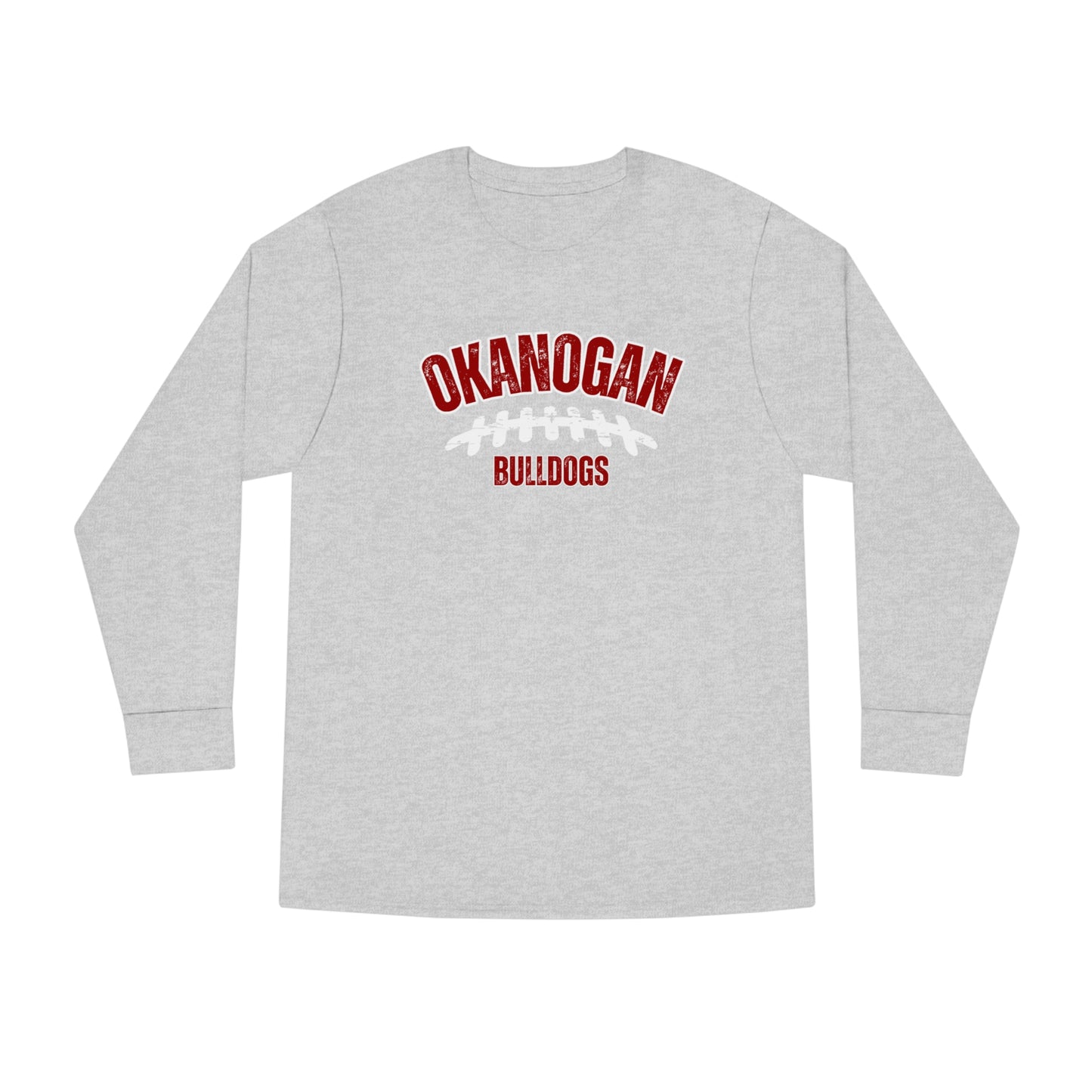 OK FOOTBALL LACES LONG SLEEVE-Long Sleeve Crewneck Tee