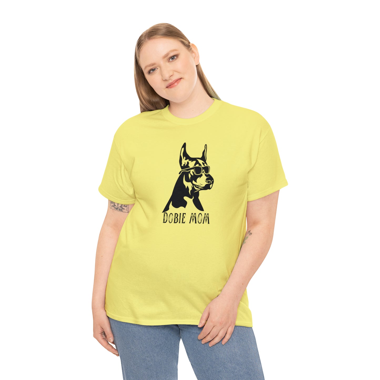 Dobie Mom Tee--Unisex Heavy Cotton Tee