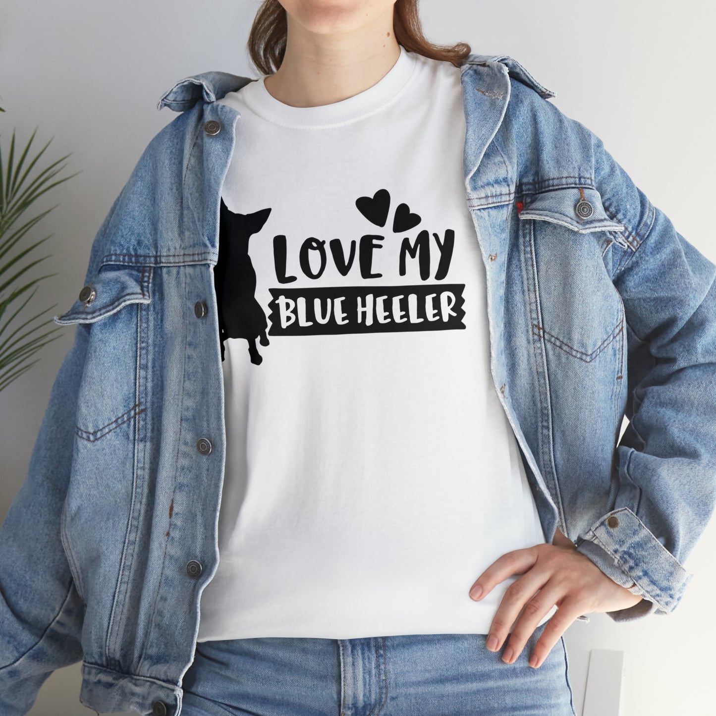 BLUE HEELER LOVE TEE-Unisex Heavy Cotton Tee