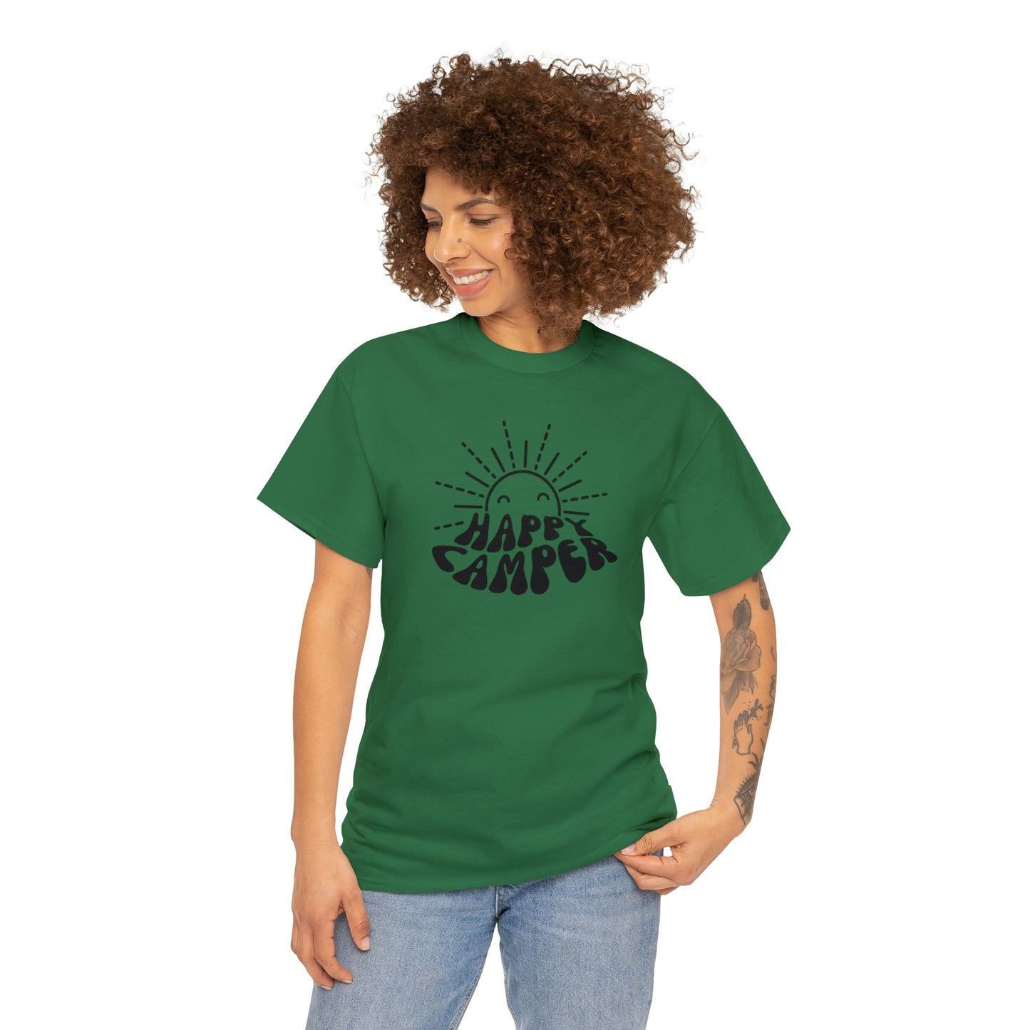 HAPPY CAMPER TEE-Unisex Heavy Cotton Tee