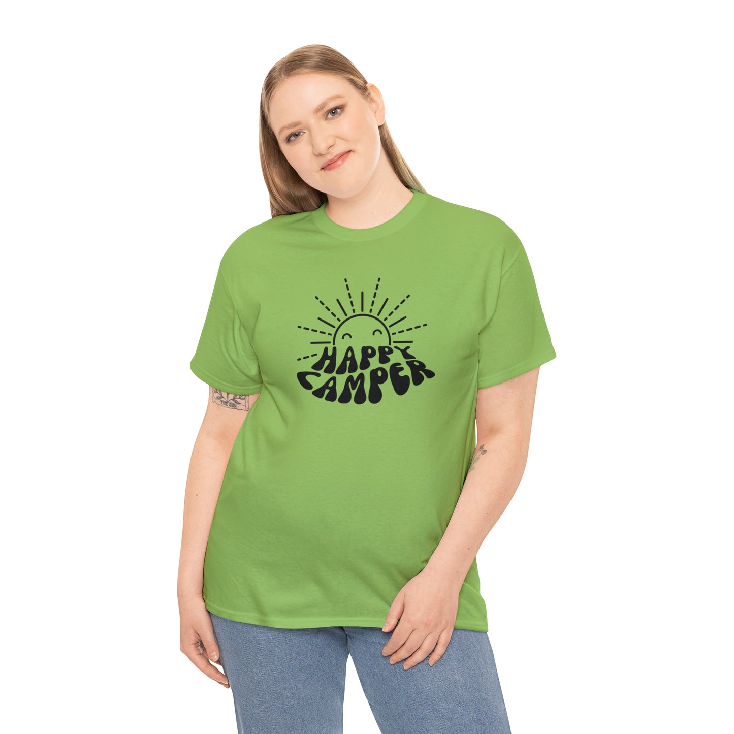 HAPPY CAMPER TEE-Unisex Heavy Cotton Tee