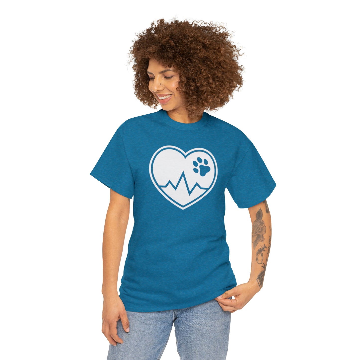 PAW HEARTBEAT TEE--ALL PROCEEDS DONATED TO ANIMAL RESCUE