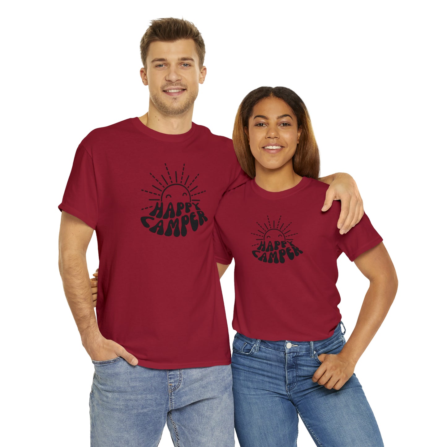 HAPPY CAMPER TEE-Unisex Heavy Cotton Tee