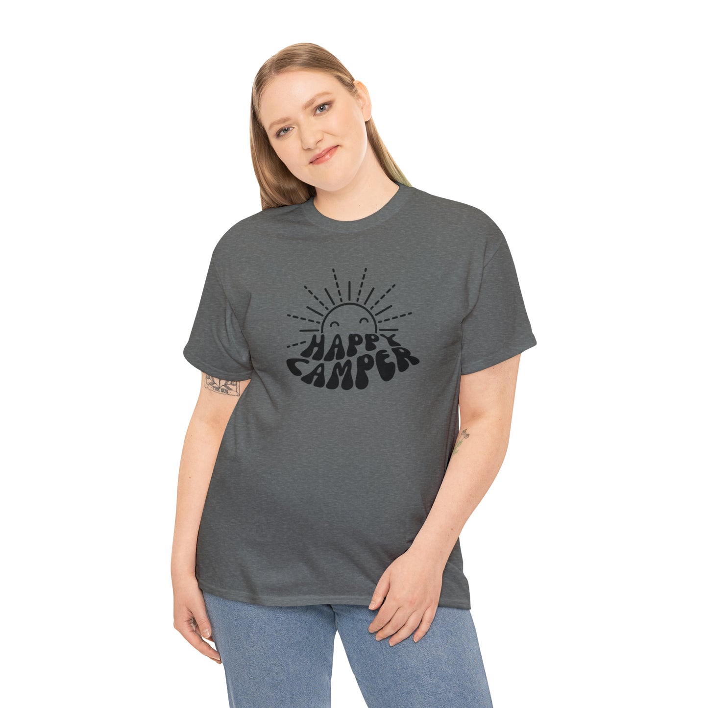 HAPPY CAMPER TEE-Unisex Heavy Cotton Tee