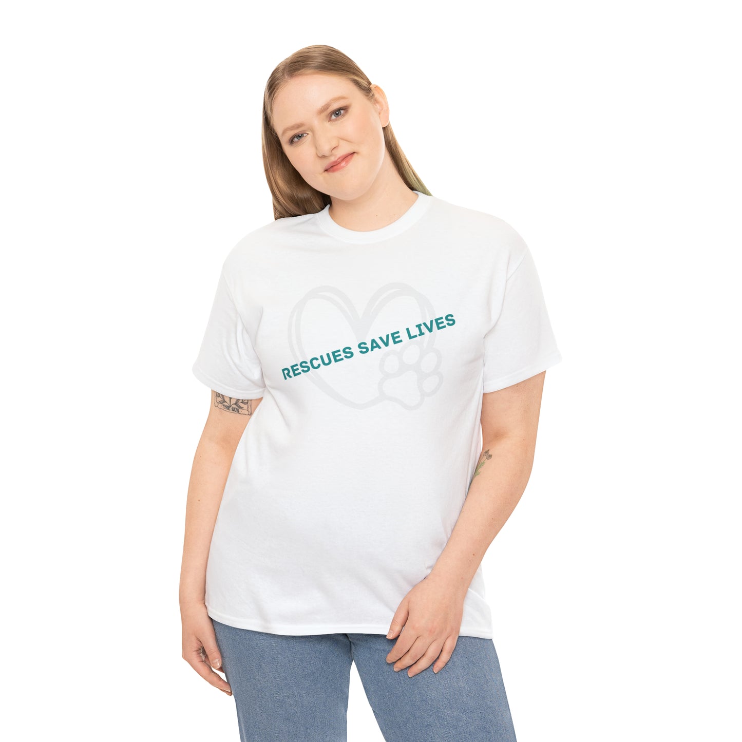 RESCUES SAVE LIVES TEE-Unisex Heavy Cotton Tee