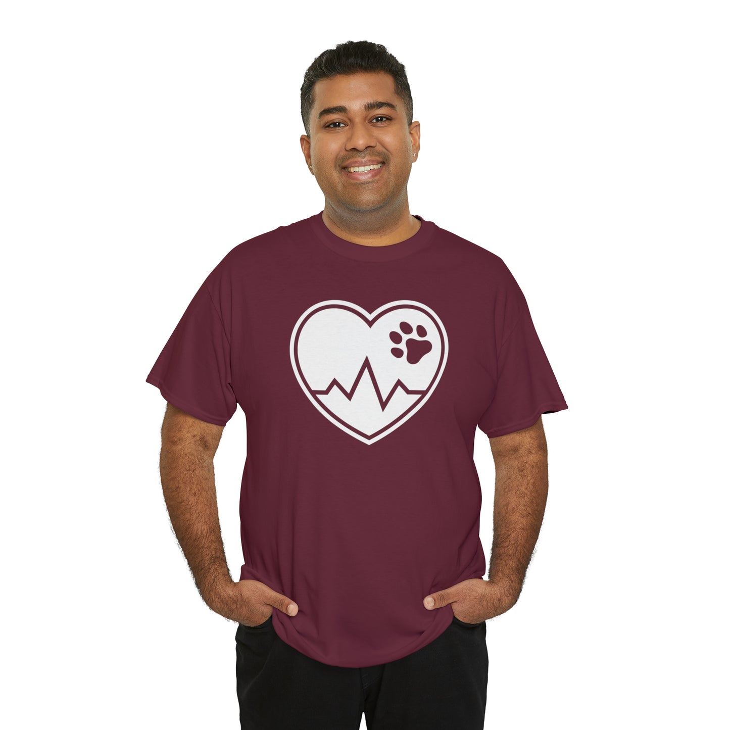 PAW HEARTBEAT TEE--ALL PROCEEDS DONATED TO ANIMAL RESCUE