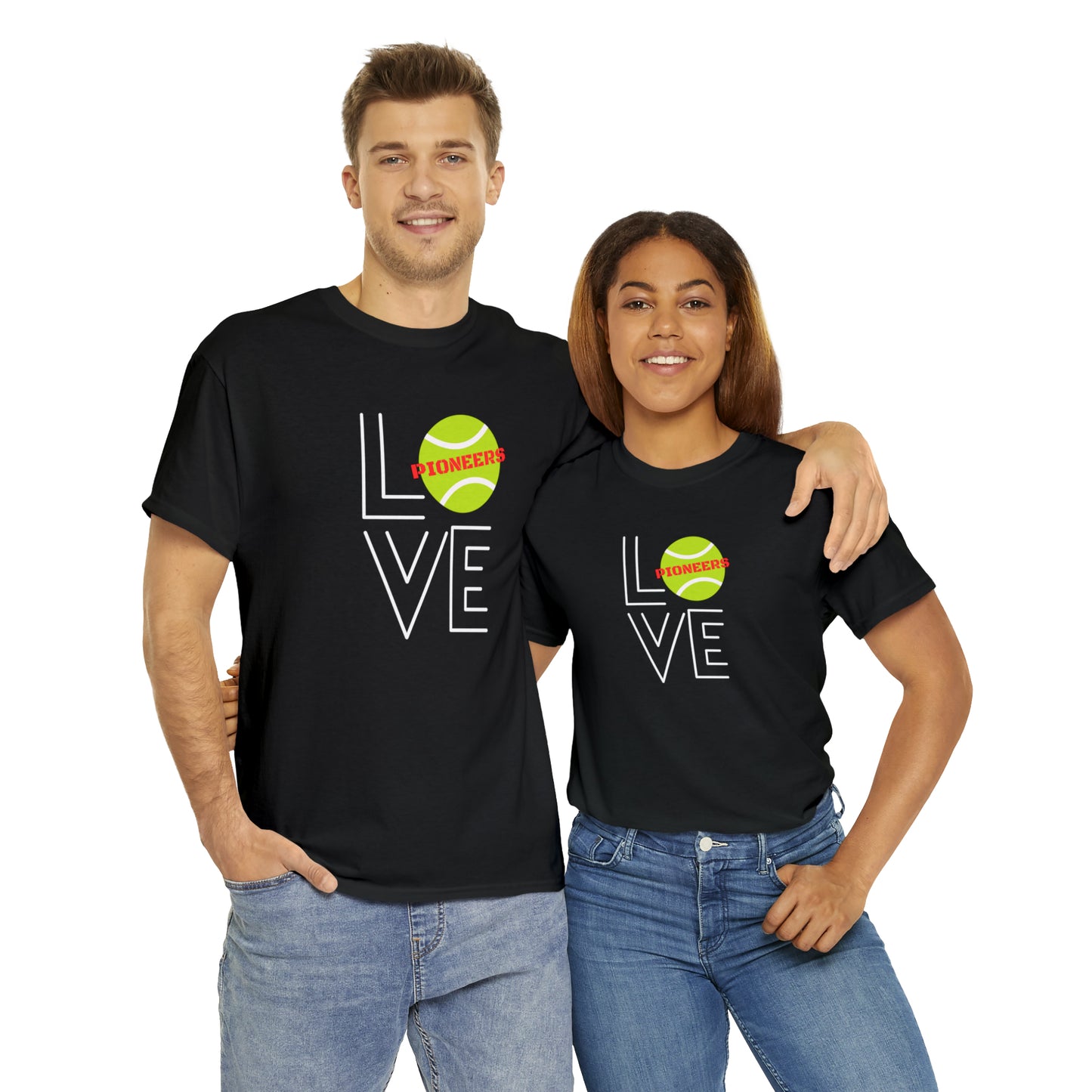 Omak Pioneers Tennis LOVE Tee-Unisex Heavy Cotton Tee