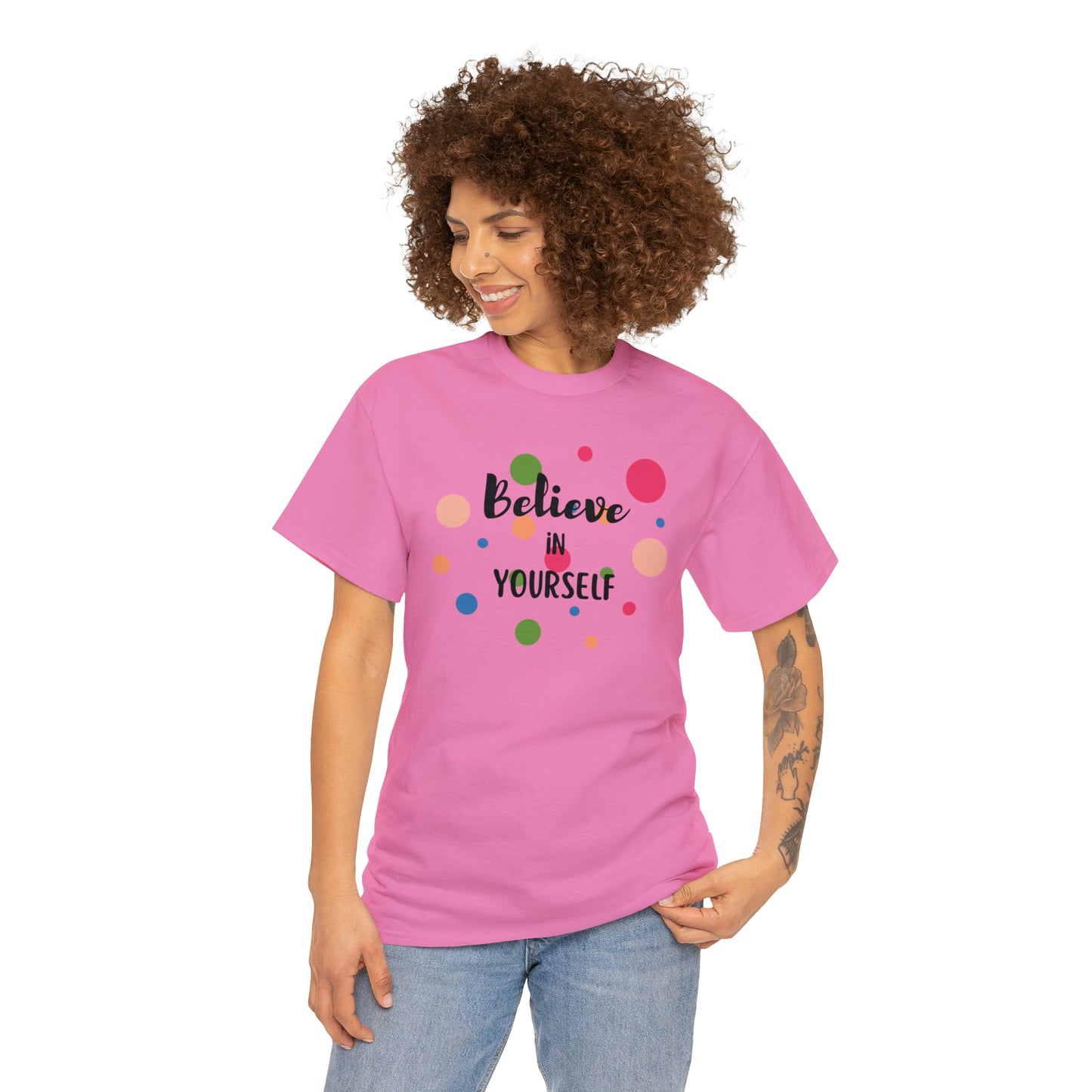 BELIEVE IN YOURSELF TEE-Unisex Heavy Cotton Tee