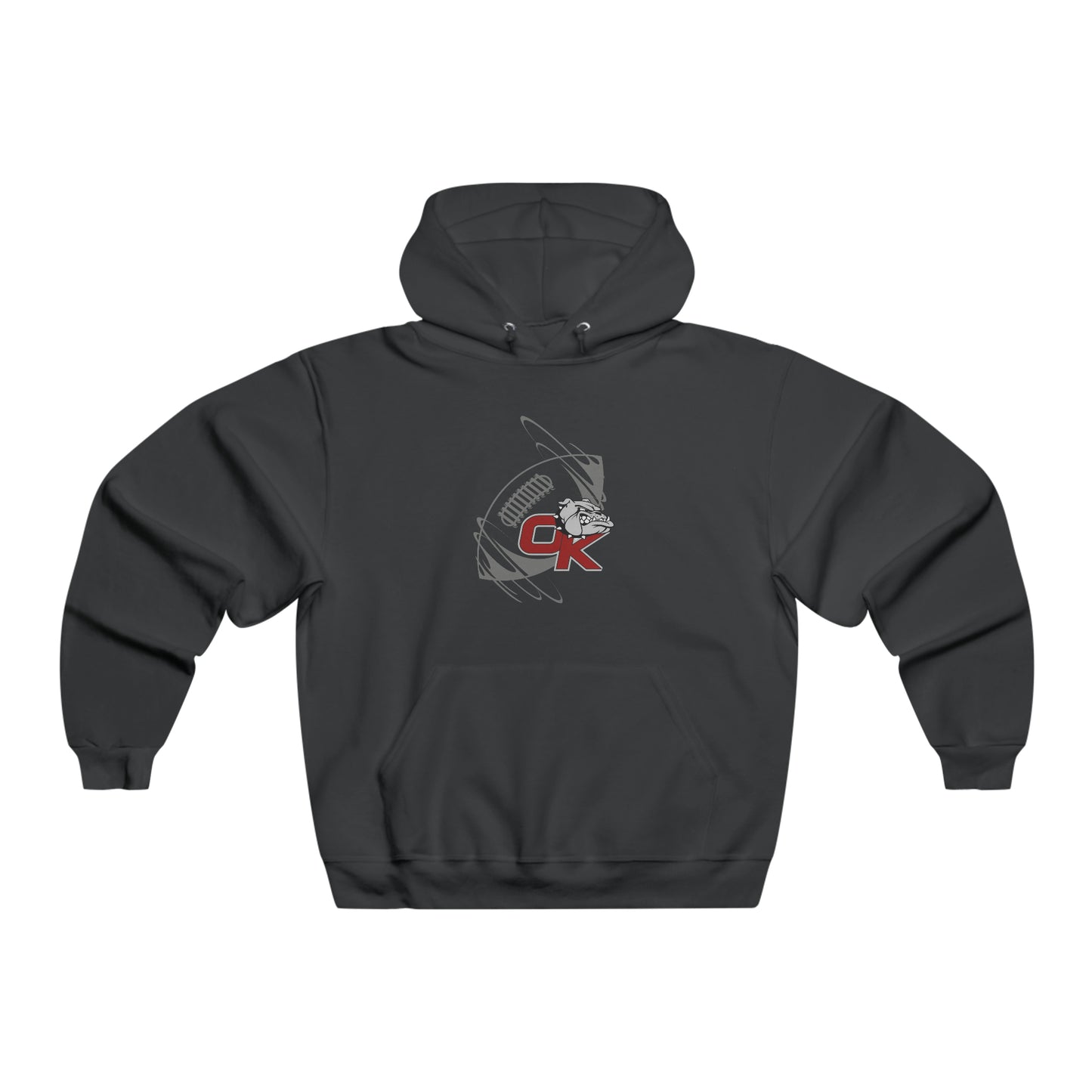 OKANOGAN FOOTBALL SPIRAL HOODIE-BLACK-Men's NUBLEND® Hooded Sweatshirt