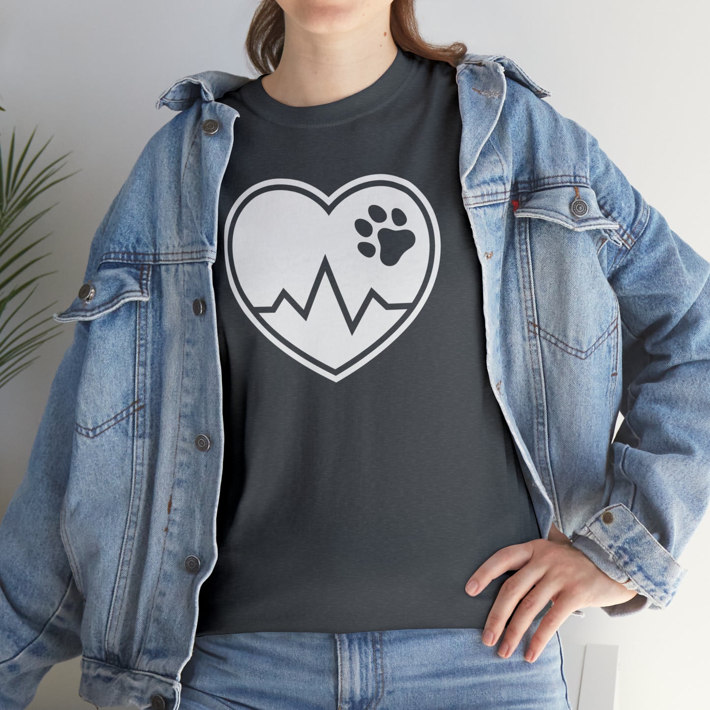 PAW HEARTBEAT TEE--ALL PROCEEDS DONATED TO ANIMAL RESCUE