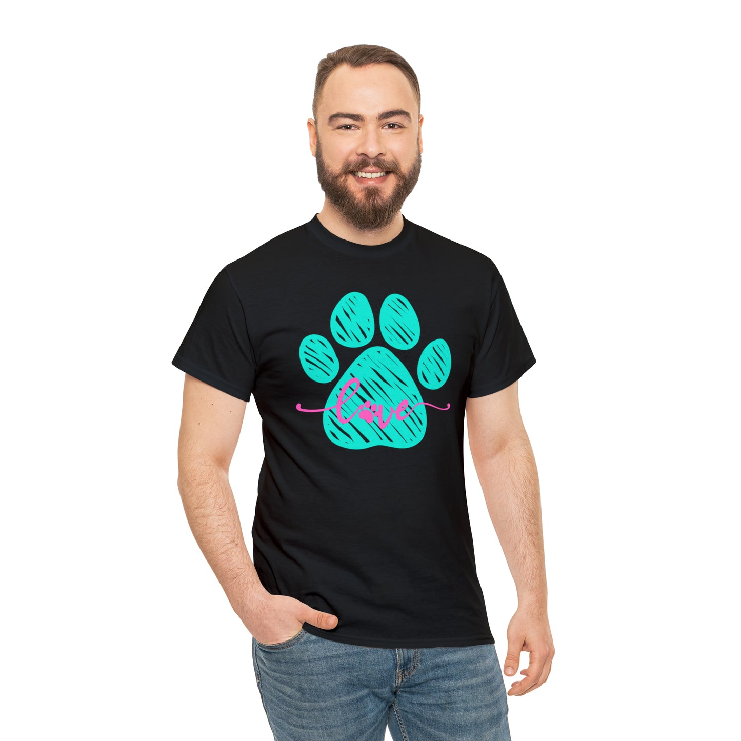 LOVE PAW TEE-Unisex Heavy Cotton Tee