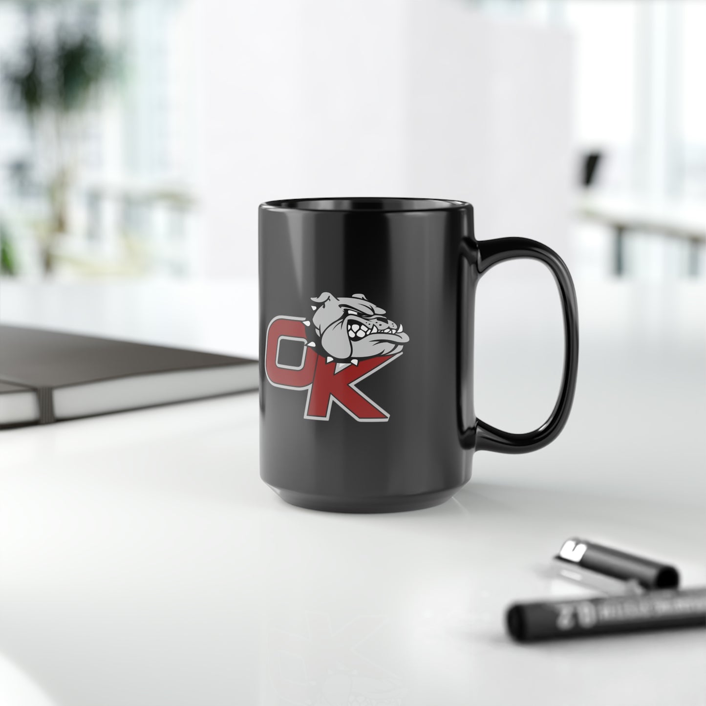 OK BULLDOGS-Black Mug, 15oz