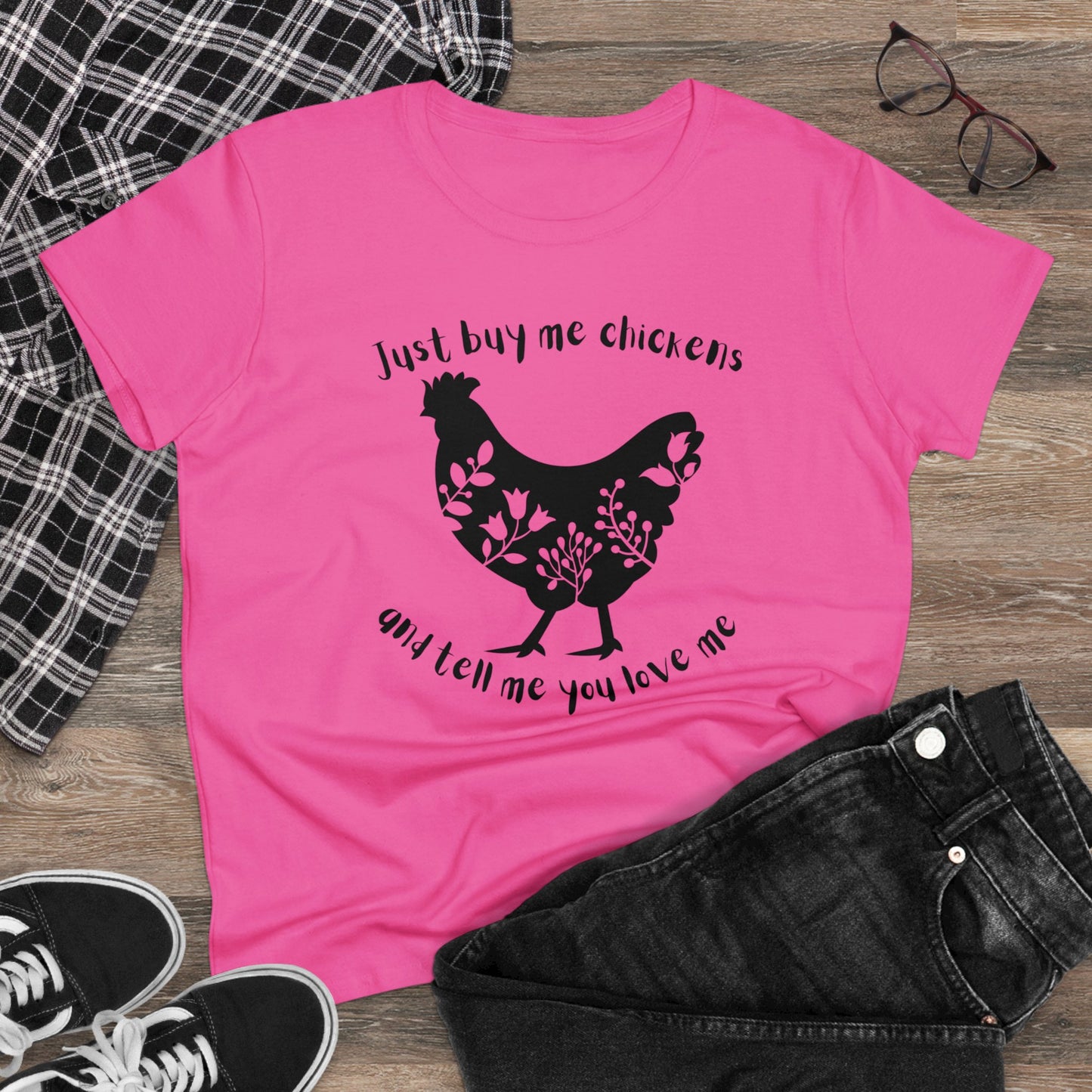 BUY ME CHICKENS-Women's Midweight Cotton Tee