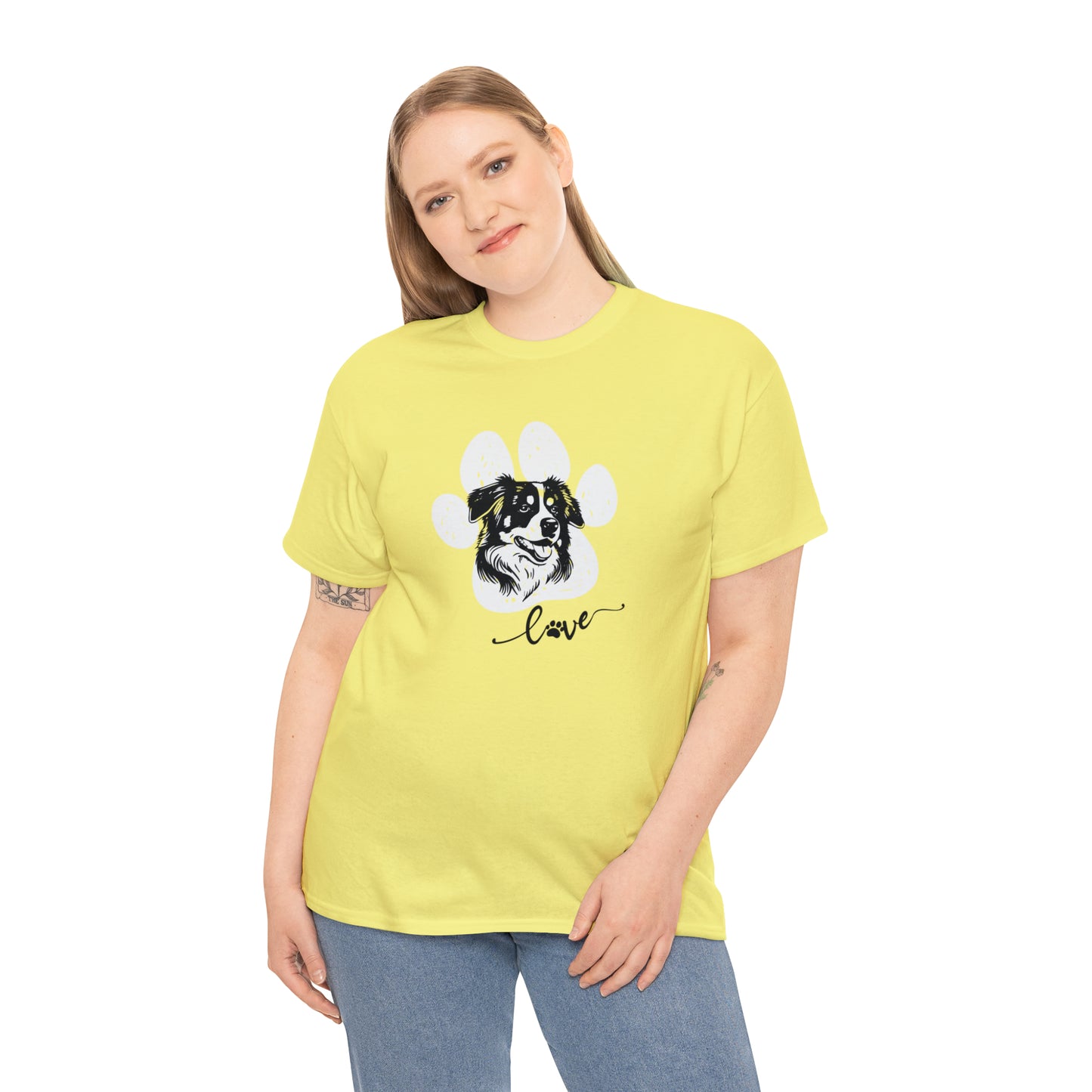 AUSSIE DOG LOVE TEE--Unisex Heavy Cotton Tee