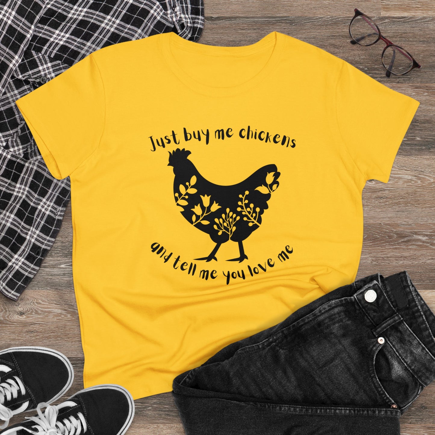 BUY ME CHICKENS-Women's Midweight Cotton Tee