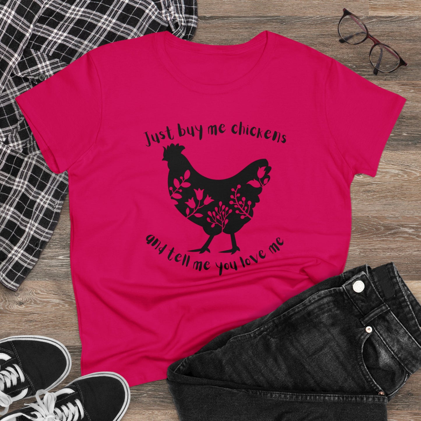 BUY ME CHICKENS-Women's Midweight Cotton Tee