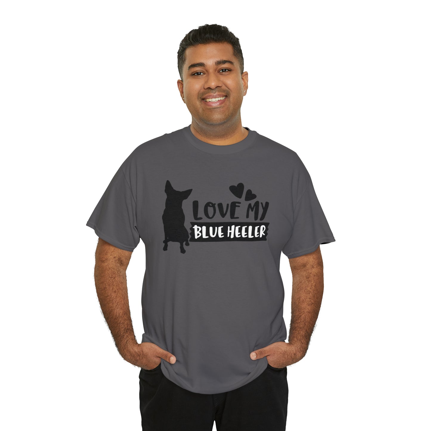 BLUE HEELER LOVE TEE-Unisex Heavy Cotton Tee