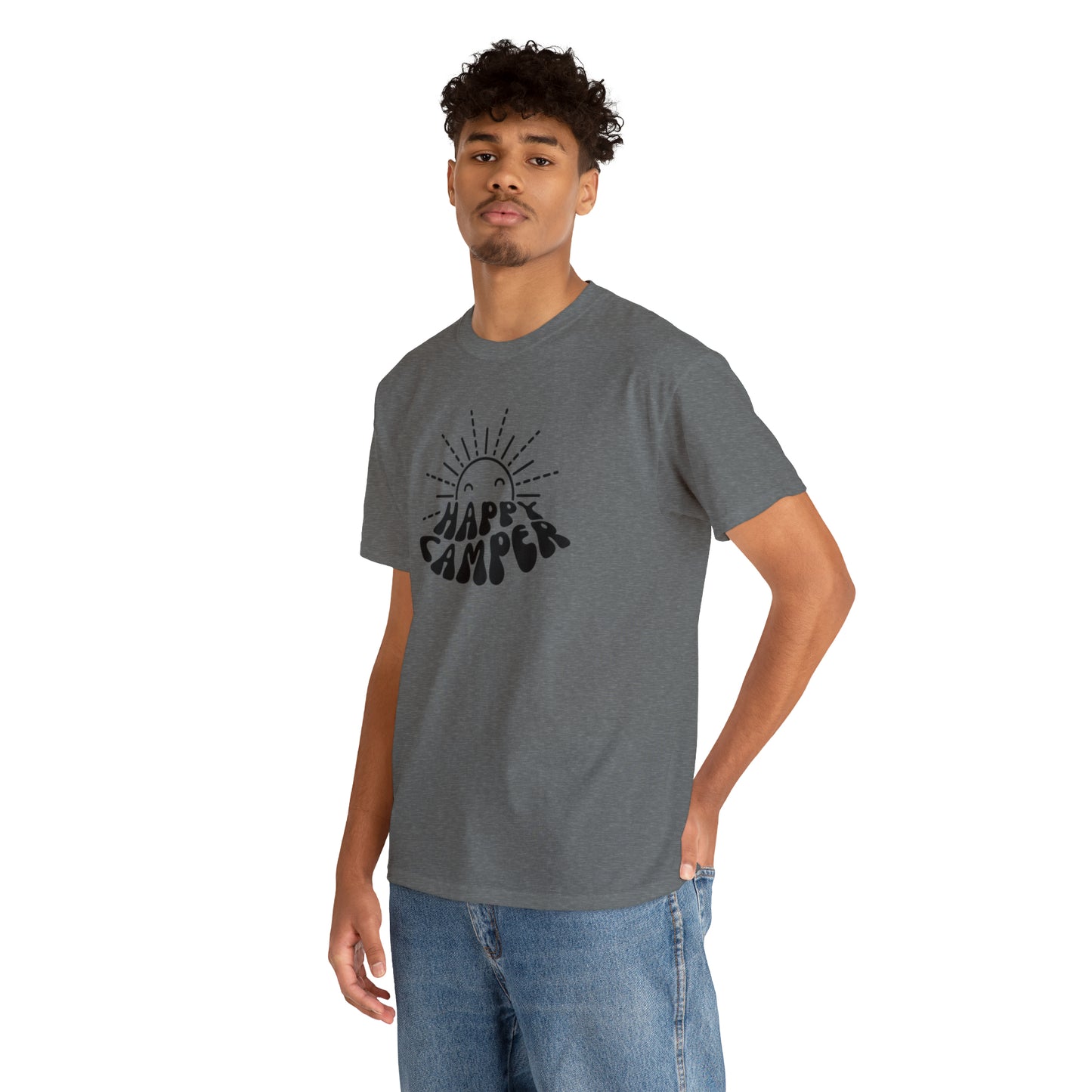 HAPPY CAMPER TEE-Unisex Heavy Cotton Tee