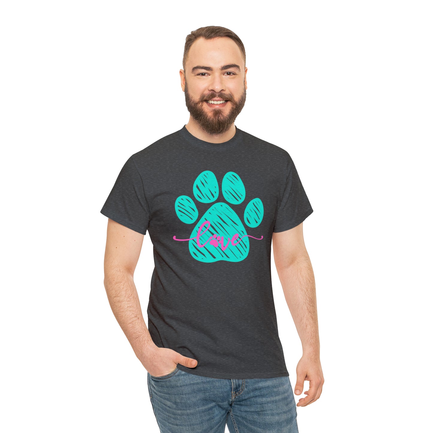 LOVE PAW TEE-Unisex Heavy Cotton Tee