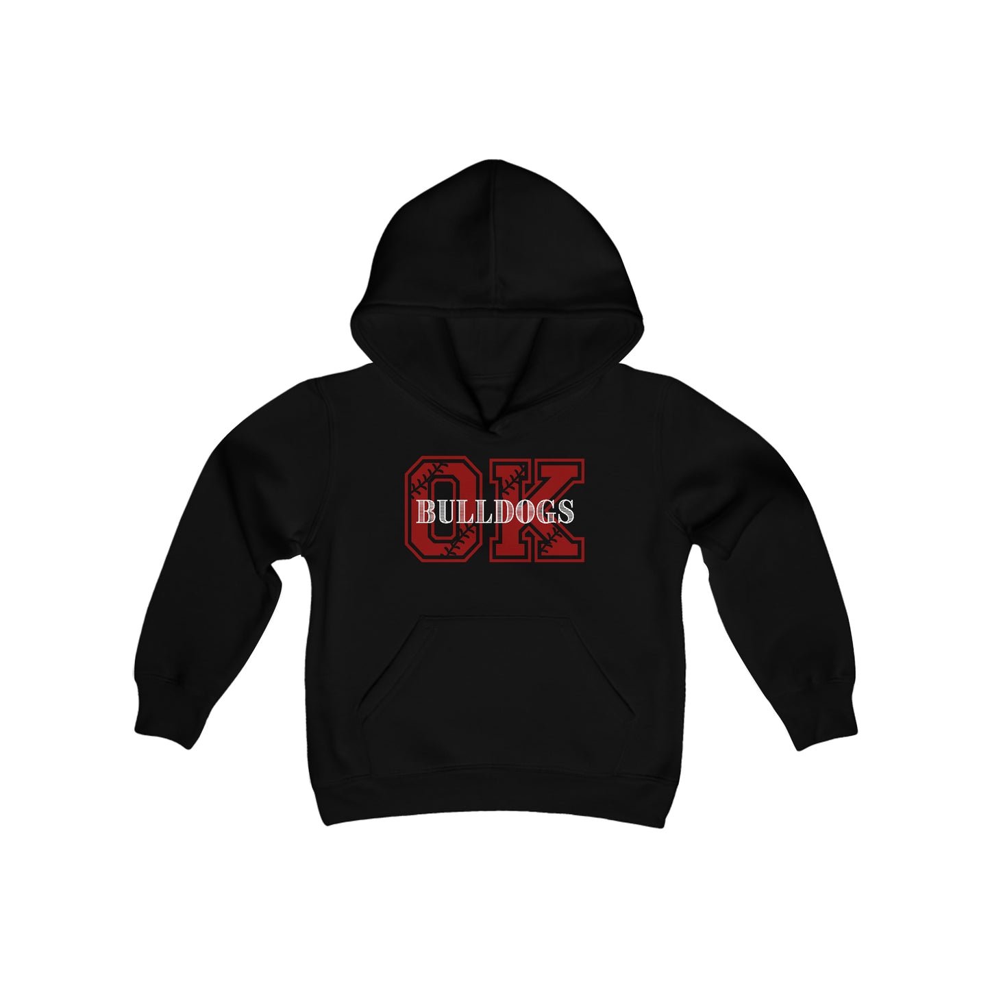 OK BULLDOGS BASEBALL LACES HOODIE-Youth Heavy Blend Hooded Sweatshirt