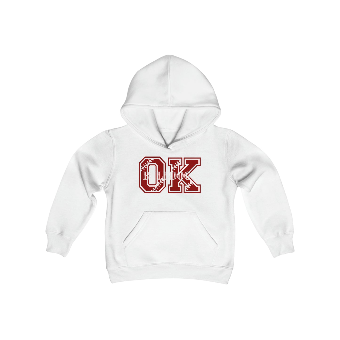 OK BULLDOGS BASEBALL LACES HOODIE-Youth Heavy Blend Hooded Sweatshirt