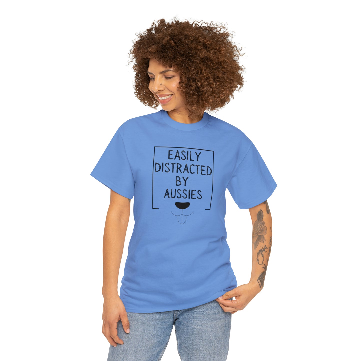 DISTRACTED BY AUSSIES TEE--Unisex Heavy Cotton Tee