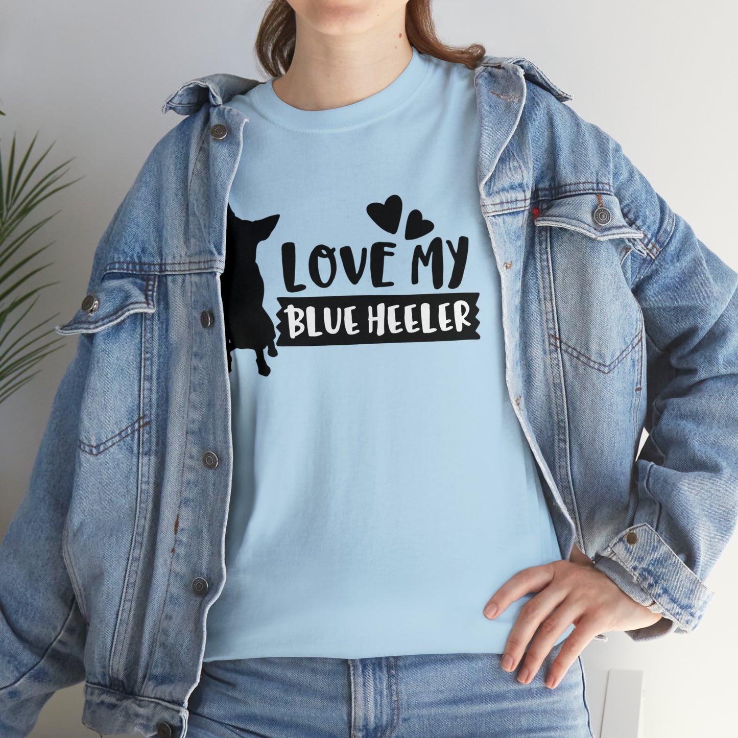 BLUE HEELER LOVE TEE-Unisex Heavy Cotton Tee