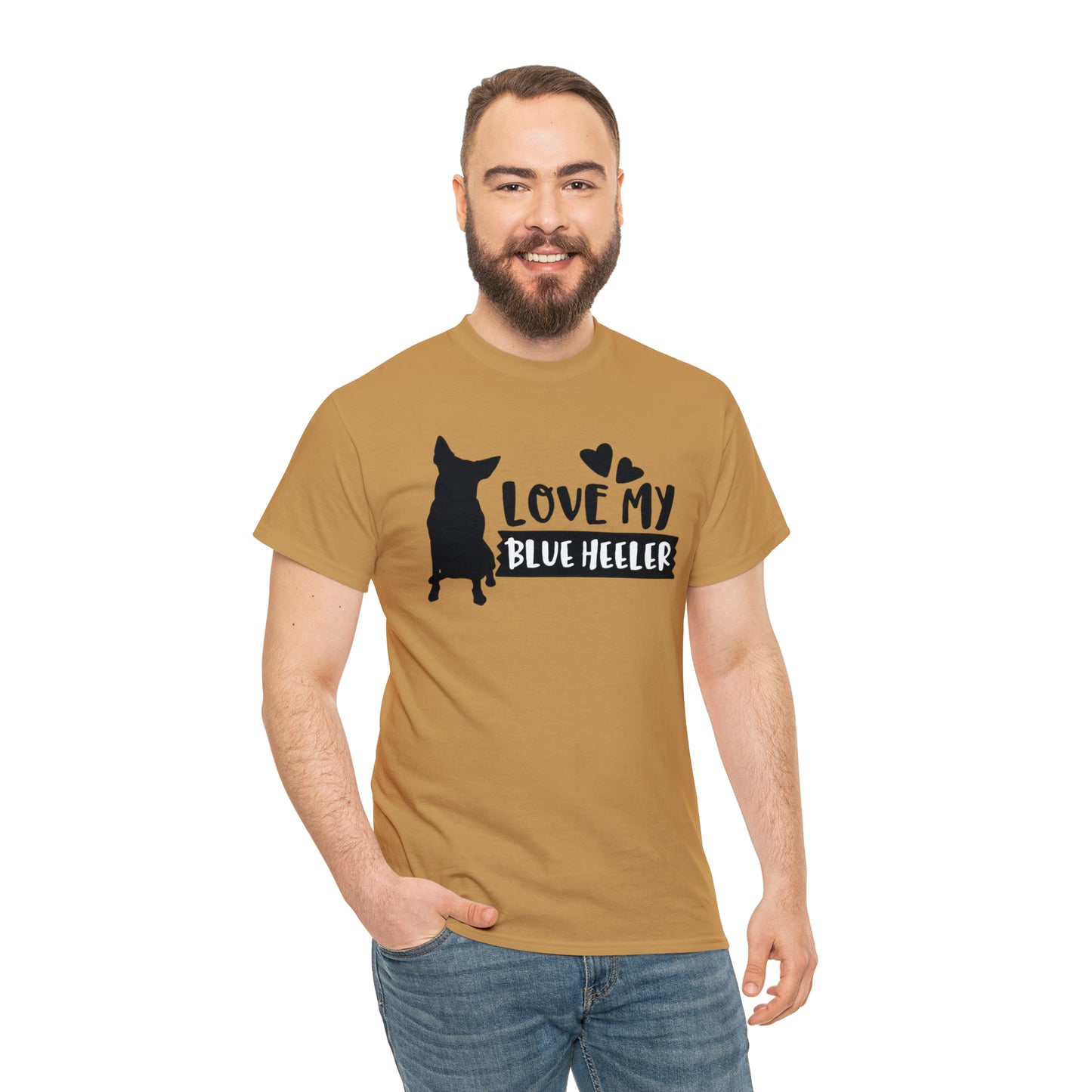 BLUE HEELER LOVE TEE-Unisex Heavy Cotton Tee