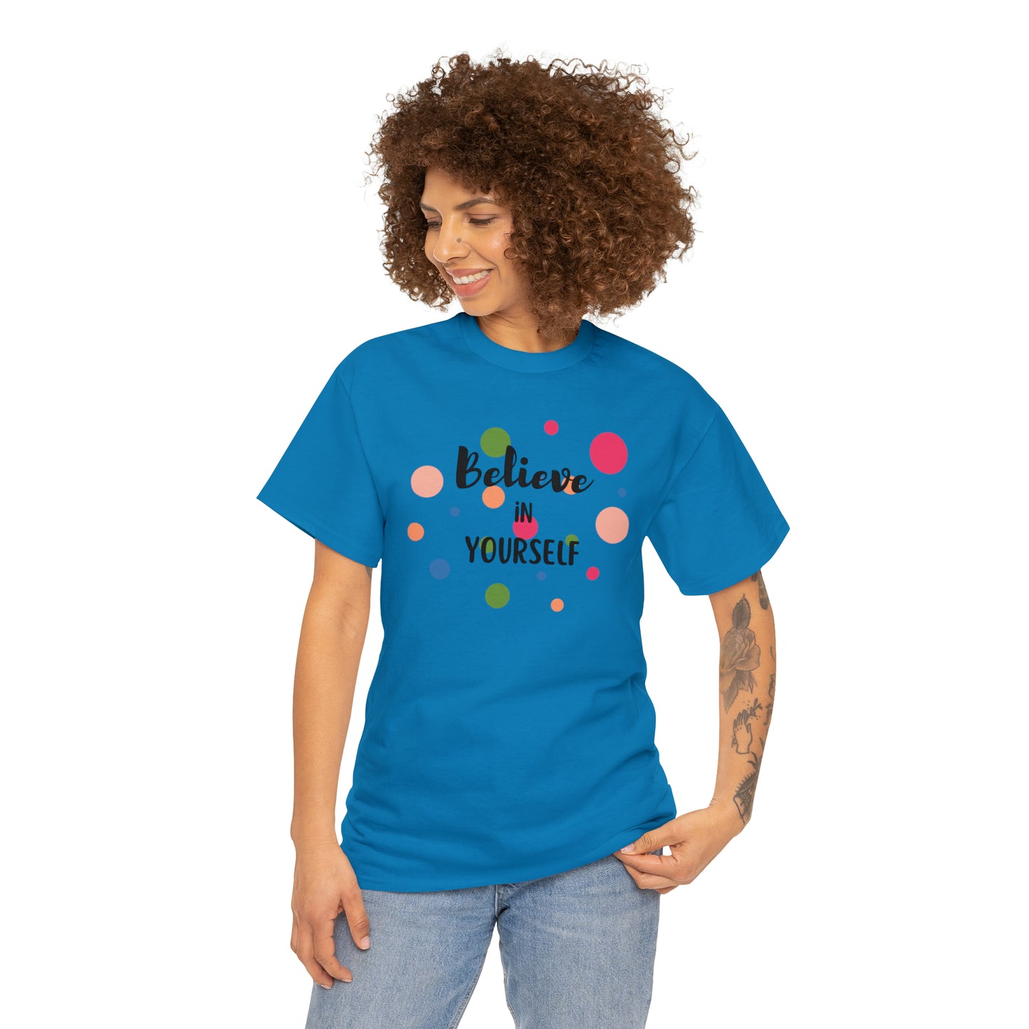 BELIEVE IN YOURSELF TEE-Unisex Heavy Cotton Tee