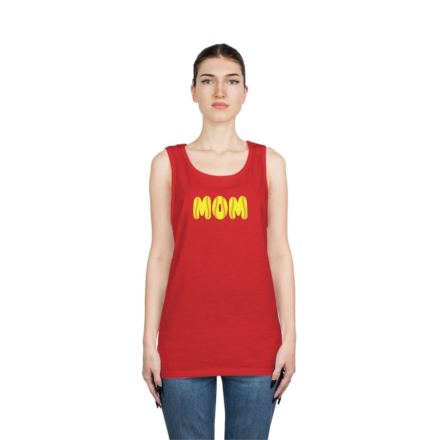 Softball MOM tank-Unisex Heavy Cotton Tank Top