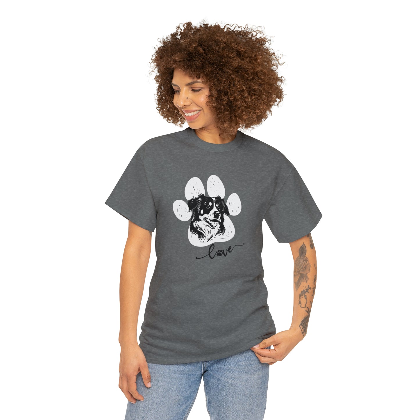 AUSSIE DOG LOVE TEE--Unisex Heavy Cotton Tee