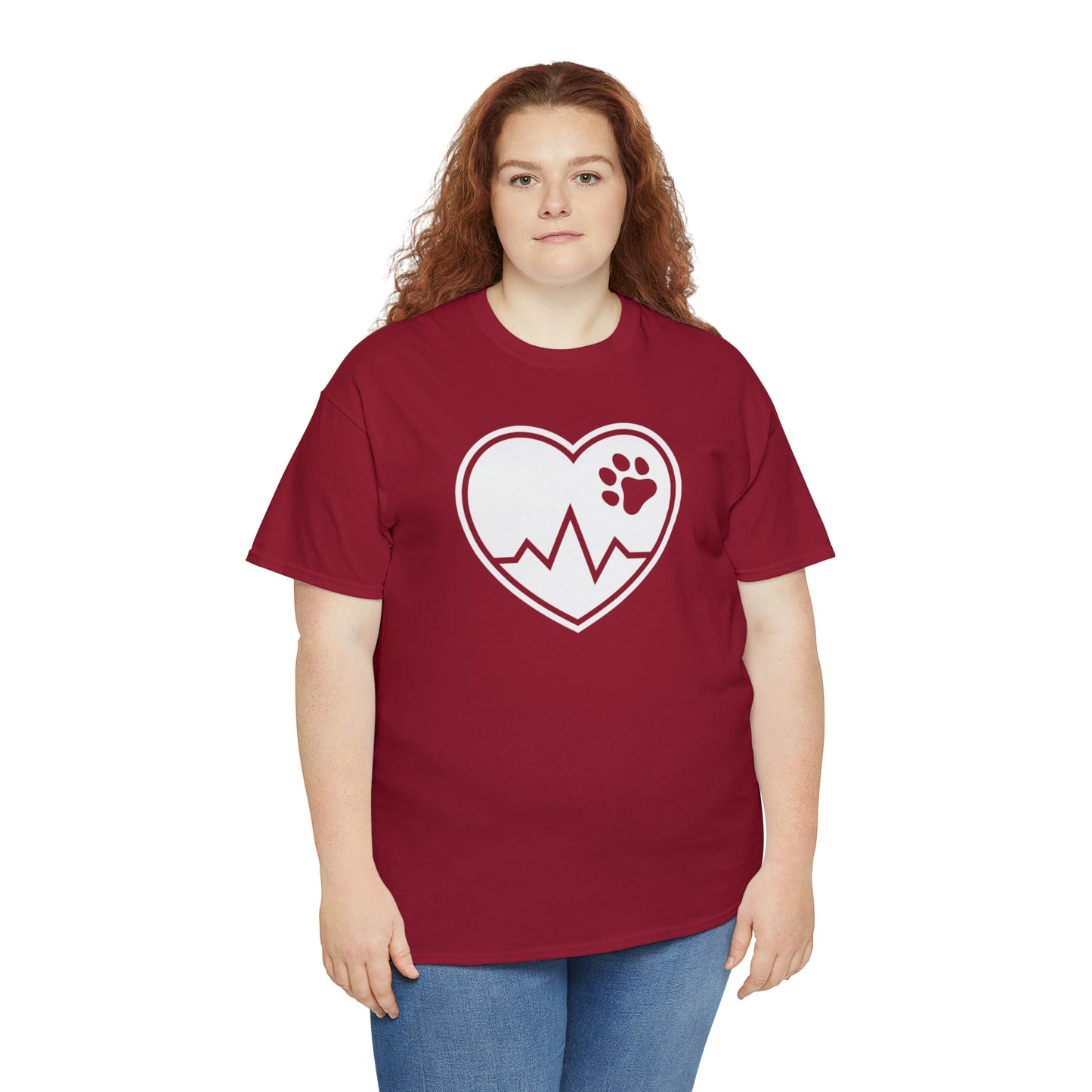 PAW HEARTBEAT TEE--ALL PROCEEDS DONATED TO ANIMAL RESCUE