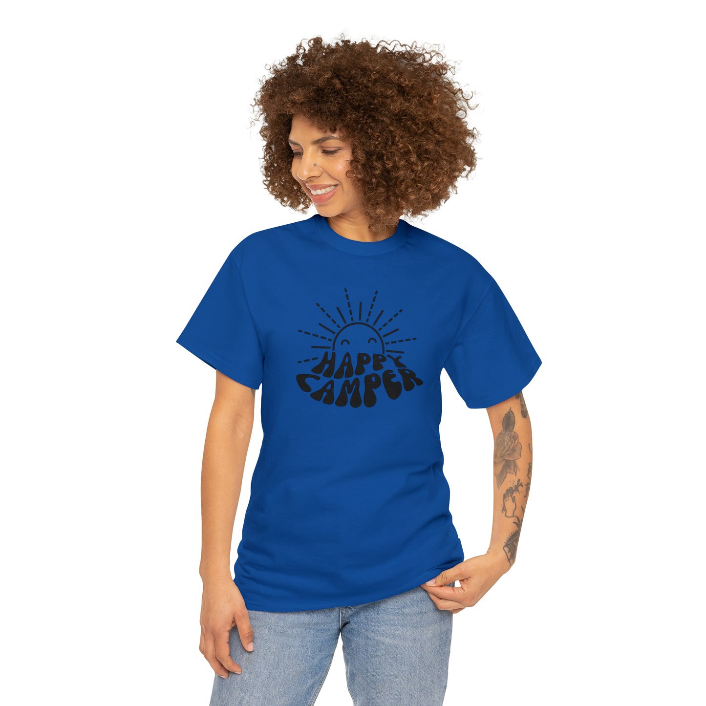 HAPPY CAMPER TEE-Unisex Heavy Cotton Tee