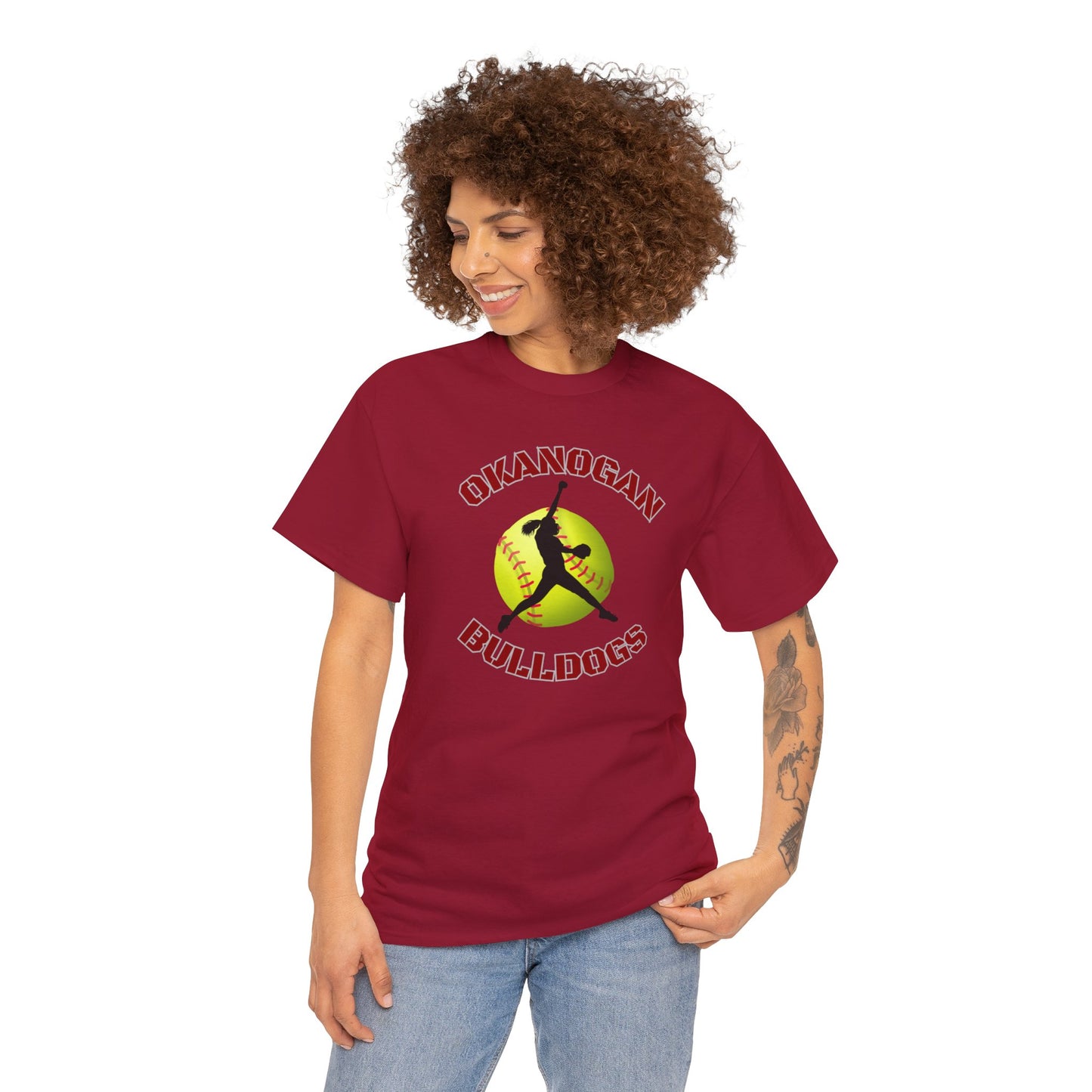 OK SOFTBALL PITCHER-Unisex Heavy Cotton Tee